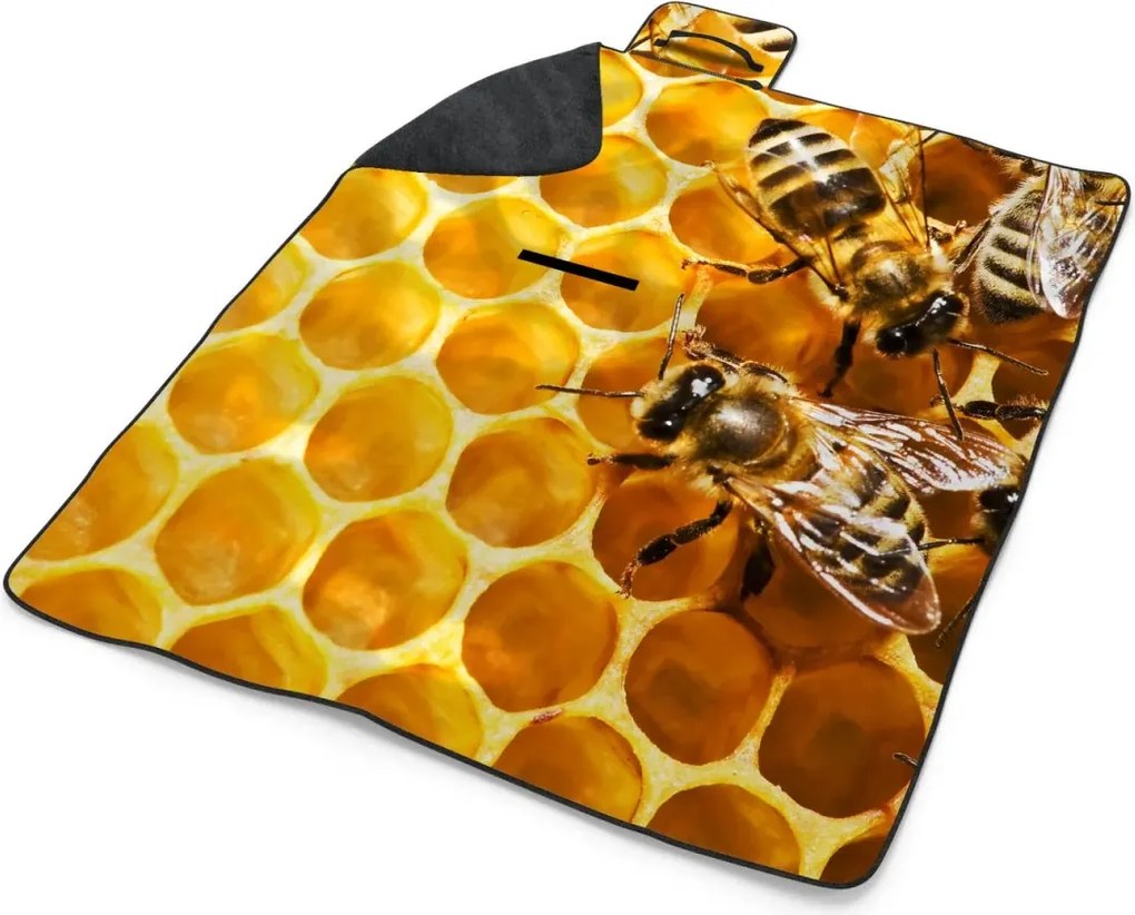 Sablio Plážová deka Včely: 200x140 cm