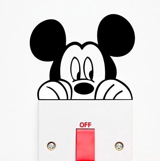 10x10cm Mickey Mouse 2 - nálepka nad vypínač