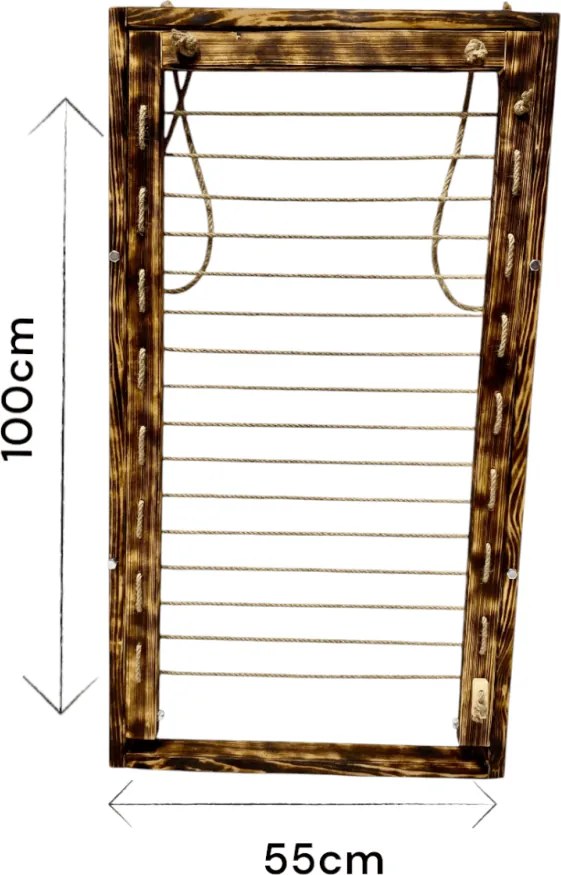 Drevený sušiak na stenu - tmavý, úzky