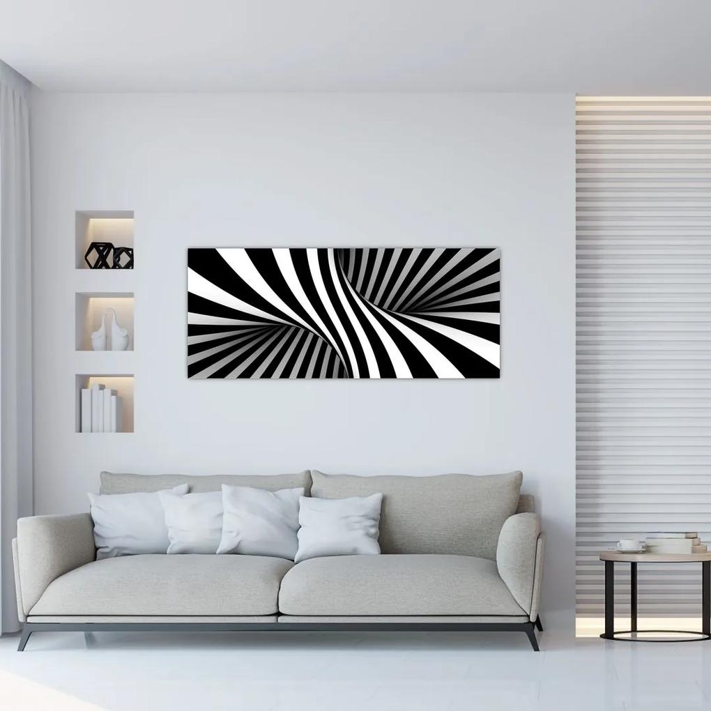 Abstraktní obraz so zebrymi pruhmi (120x50 cm)