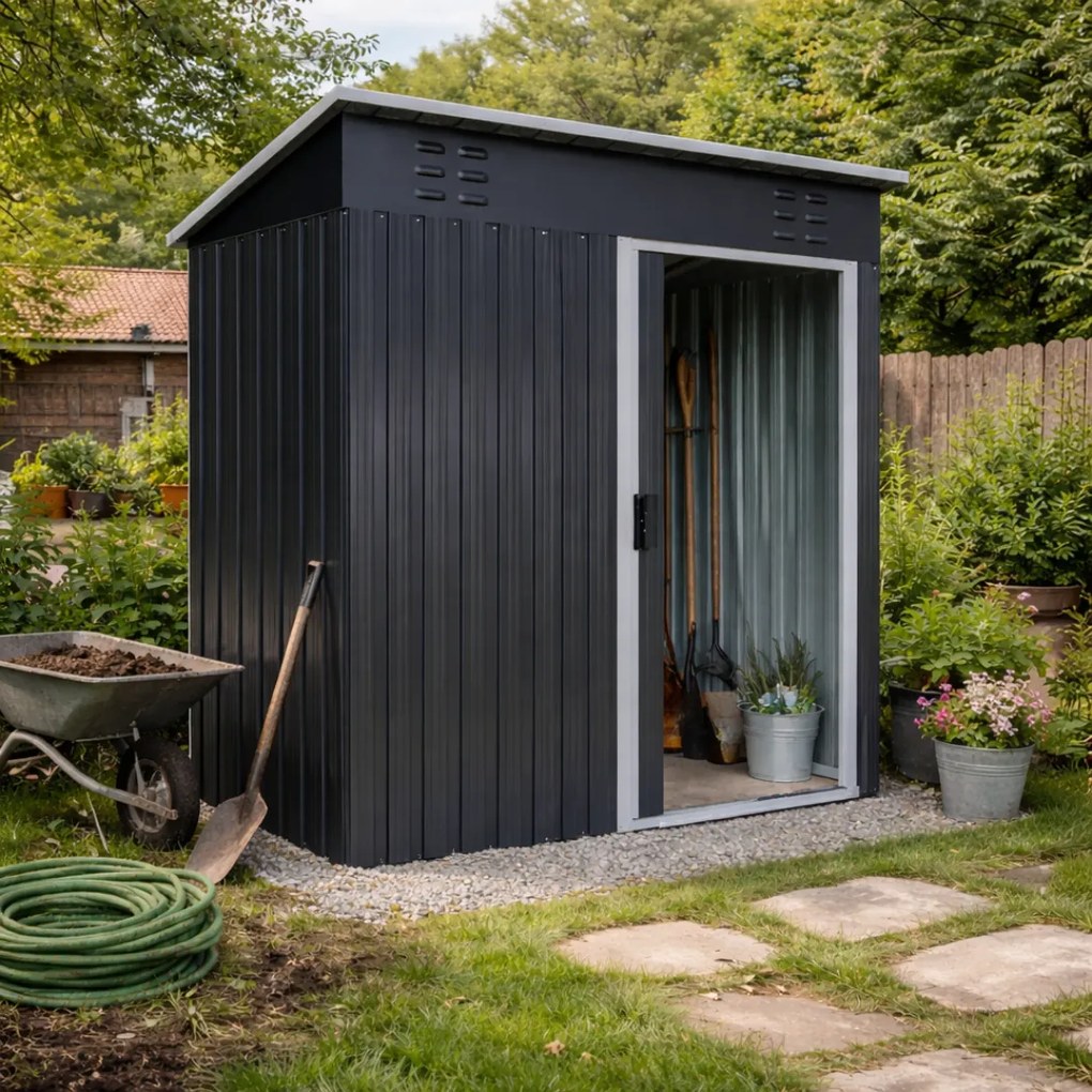 Záhradný domček na náradie M, 162x86x181cm, antracitová Jurhan