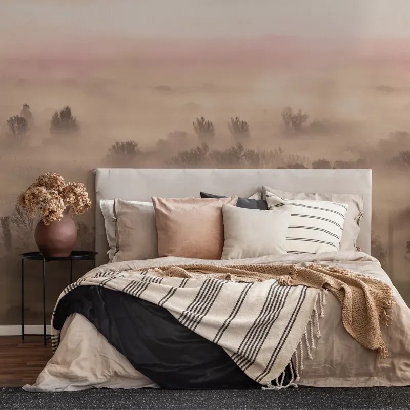 VLADILA Foggy Landscape Peach - tapeta