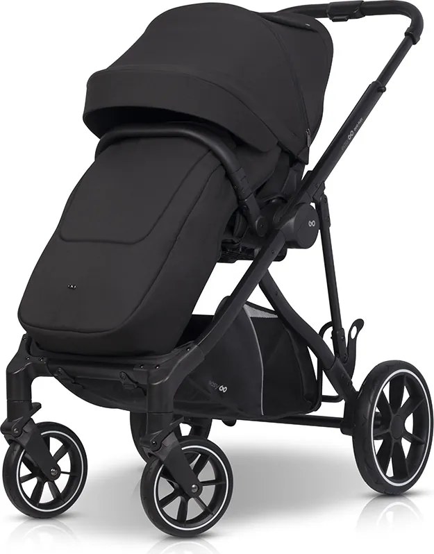 Súrodenecký kočík EasyGo Duoflex Ebony Black, 2 športové časti , 1 hlboká vanička
