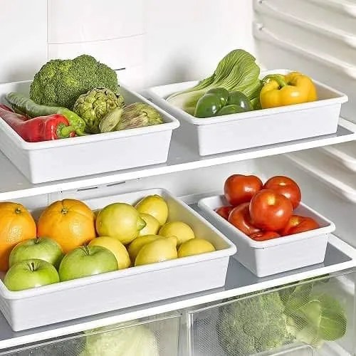 usporadejto.cz Sada 3 úložných boxů do lednic a spíží, 3ks, TRAY - bilá