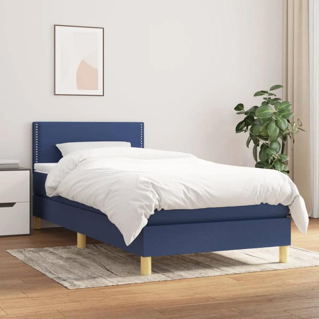 Boxspring posteľ s matracom modrá 100x200 cm látka 3140519