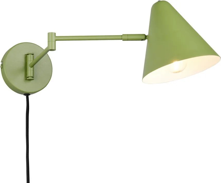 Zelené nástenné svietidlo s ohýbateľnou konštrukciou do zásuvky ø 15 cm Cosima – Trio