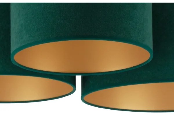 Duolla - Stropné svietidlo ROLLER TRIO 3xE27/60W/230V zelená/zlatá