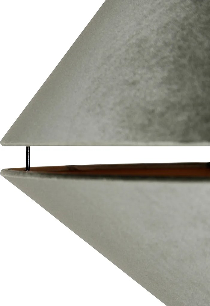 Mosadzná oblúková lampa s čiernym a dvojitým zamatovým tienidlom zelená - XXL