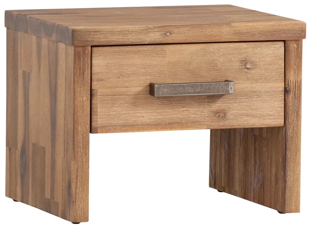 furniture-nabytek.cz - Masívny nočný stolík Albury z kartáčovanej akácie, lakovaný – prírodná farba