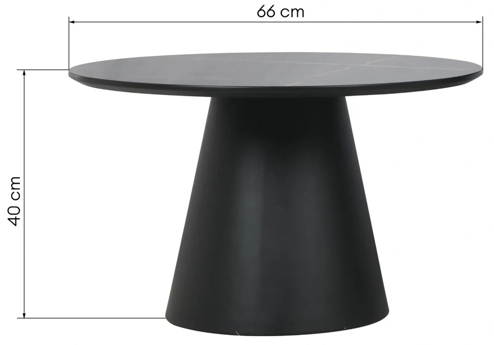 Konferenční stolek Margos 66 cm černý/mramor II