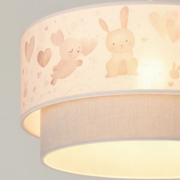 BRILAGI- LED detský luster na lanku BOBO 1xE27/60W/230V pr.40 cm krémová/sivá/kráľovská modrá