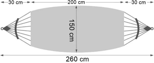 Dvojmiestna hojdacia sieť EDEN SUMMER 150x260 cm s pruhmi
