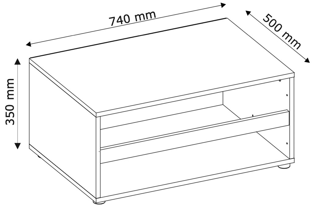 Podstavec pod skriňu Basic Plus S2 - biela