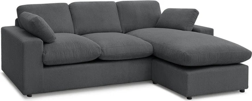 Tmavosivá menčestrová rohová pohovka Belair – Bobochic Paris