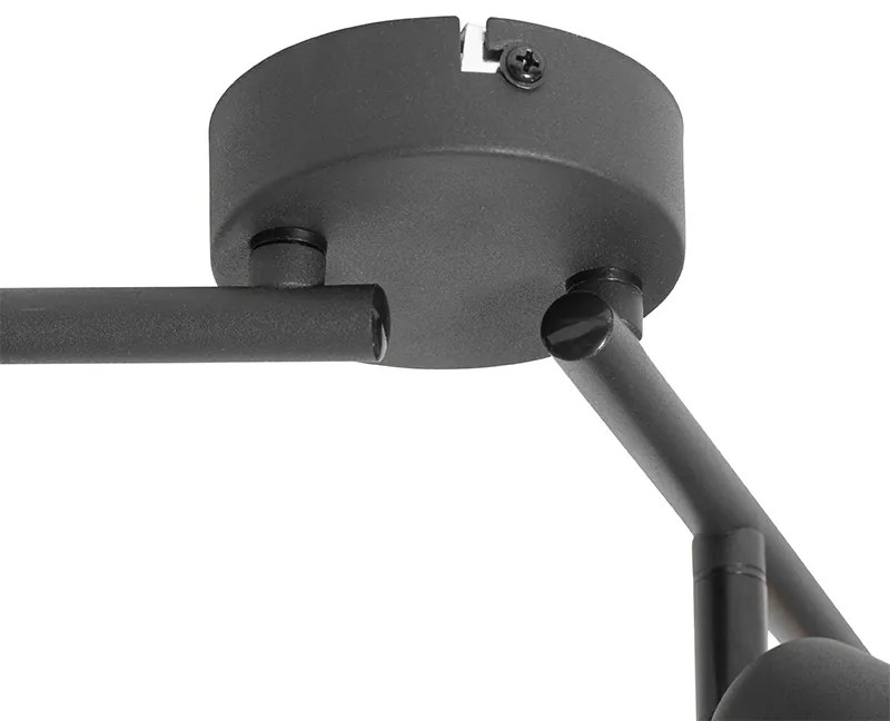 Dizajnové stropné svietidlo čierne so zlatom 4-žiarovkové obdĺžnikové - Noud