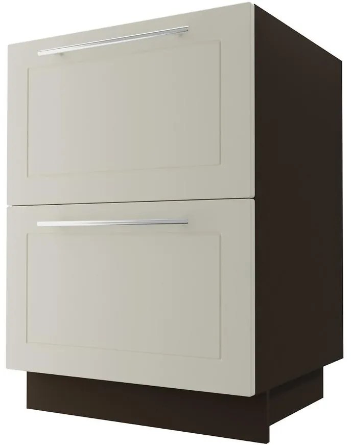 Kuchynská skrinka D2E/60/1E Quantum vanilla mat/lava