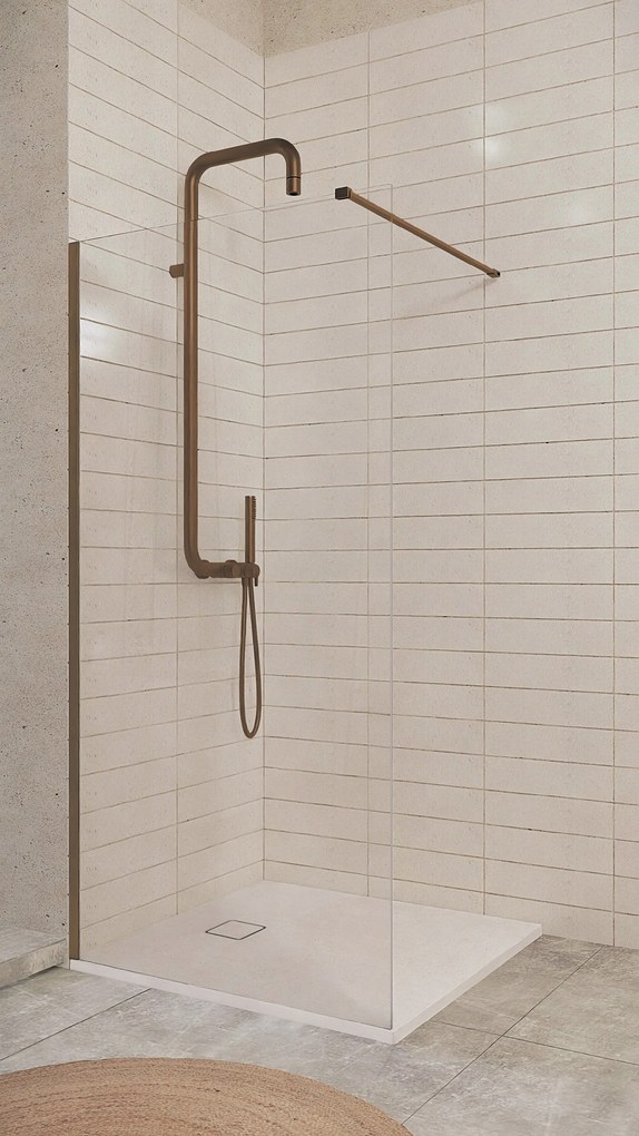Deante Sprchová zastena Walk-in Prizma - KTJ C30P 100 cm, bronz kartáčovaná - bez vaničky