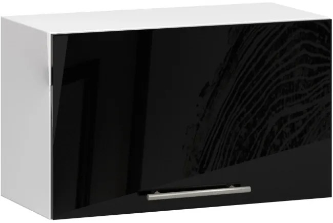 Horná kuchynská skrinka OLIWIA W60OK biela / čierna, lesk