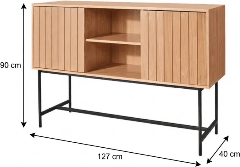 Komoda so skrinkami VALMOR 90x127 cm, dekor dub