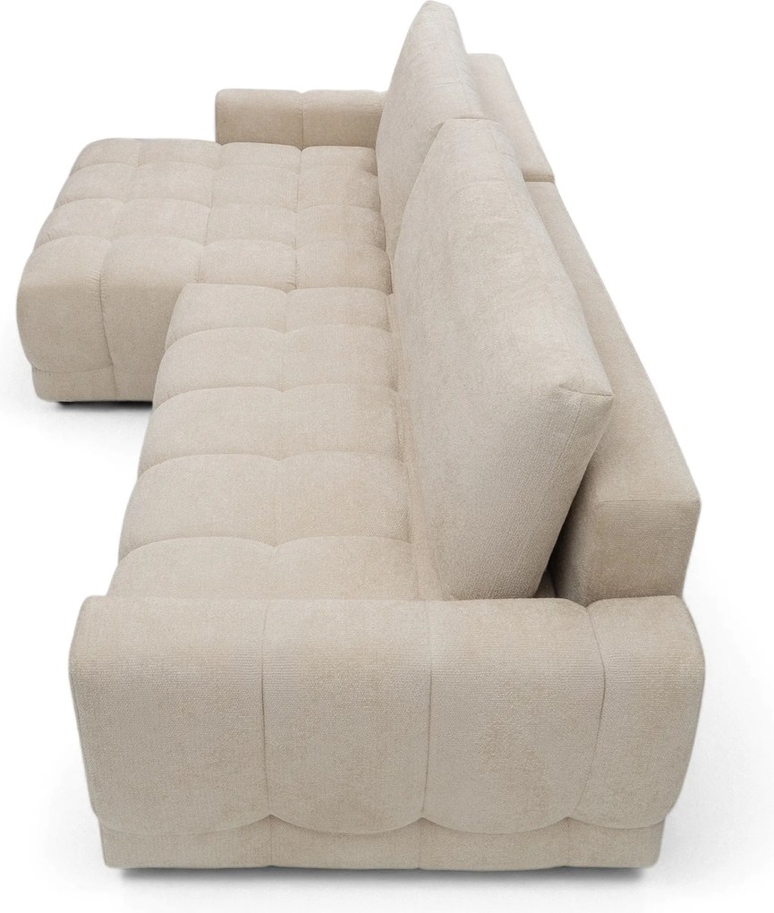 Rozkladacia rohová sedačka Sorenio ľavá - béžová pletenina Murano 833