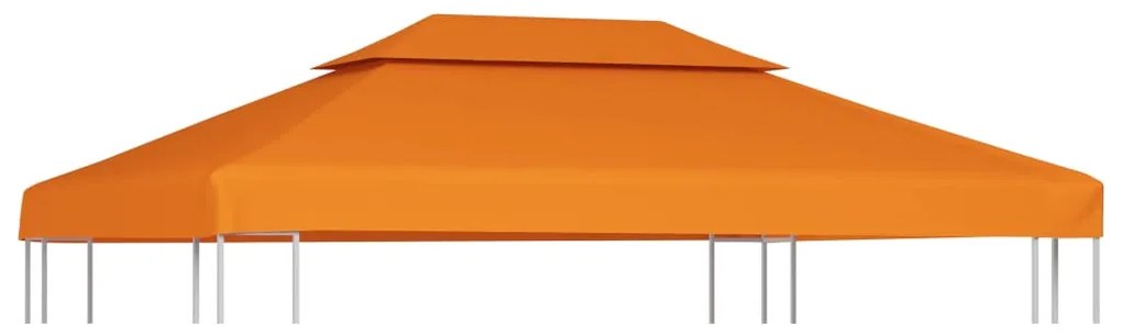 vidaXL Náhradná strieška na altánok 310 g/m², oranžová 3x4 m