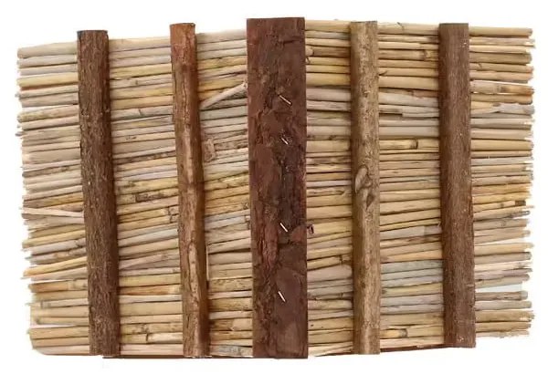 Drevené kŕmidlo so slamenou strechou Esschert Design, výška 22,8 cm