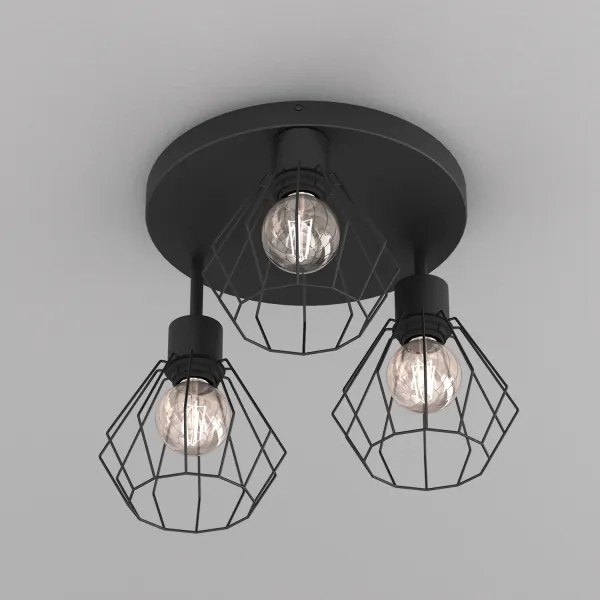 Stropné svietidlo PARKLA 3xE27/15W/230V čierna