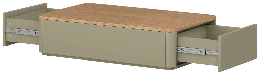 Konferenčný stolík Amilio 100 cm so zásuvkami - eukalyptus / dub baltic dune