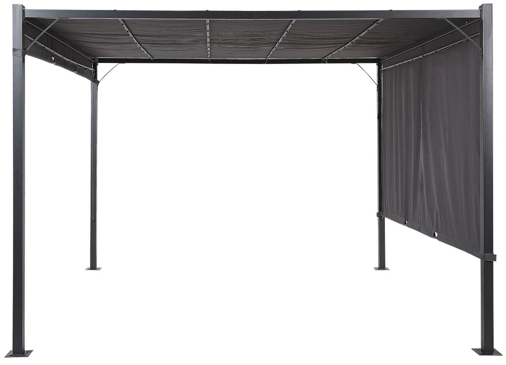 Pergola s LED svetlami 310 x 310 cm tmavosivá PARGA Beliani