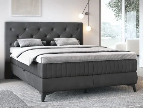 Posteľ Lusaka 180x200 cm, stredne šedá látka%