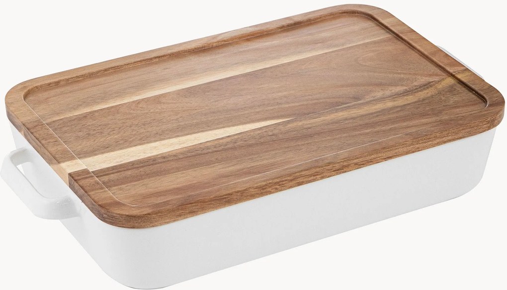 Porcelánová zapekacia misa's drevenou pokrievkou Alto