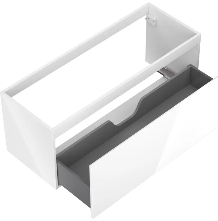 Mexen Orio, kúpeľňová skrinka 120 cm, 1 zásuvka, biela lesklá, 91A10-12047-1-BF00