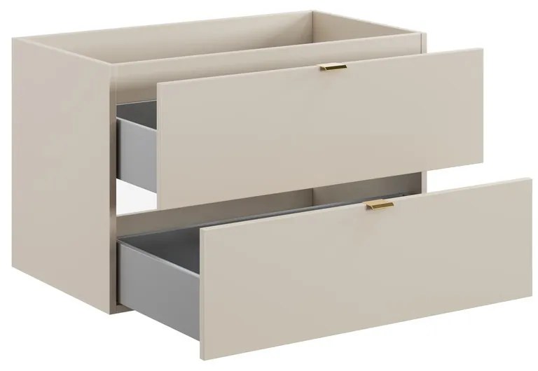 Závesná skrinka pod umývadlo Dalia Cashmere s doskou 80 cm kašmírová/dub evoke