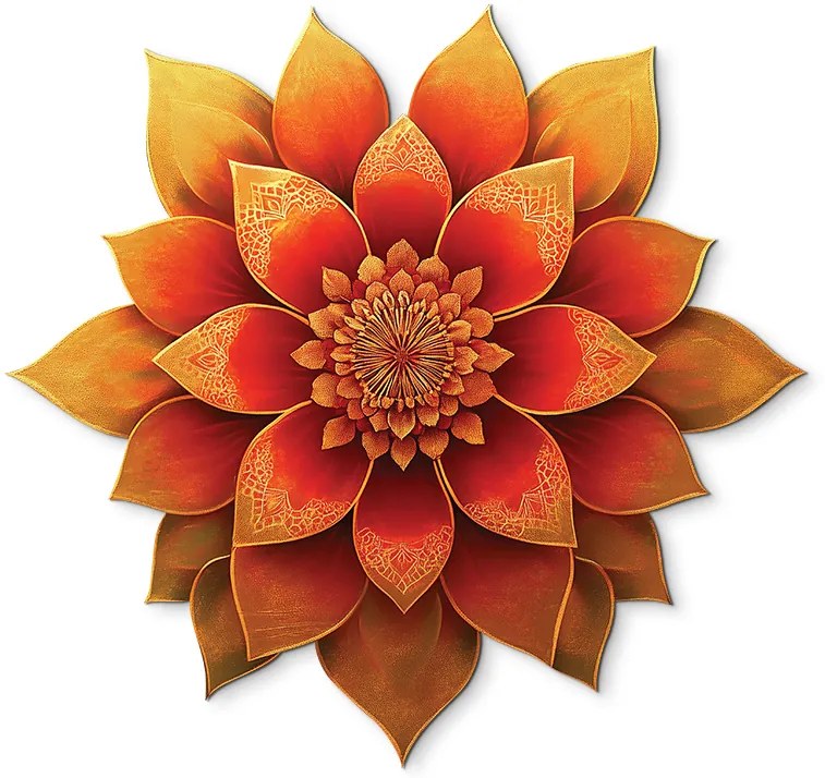 drevko | Kvetinová mandala Oheň večera 43 x 45 cm