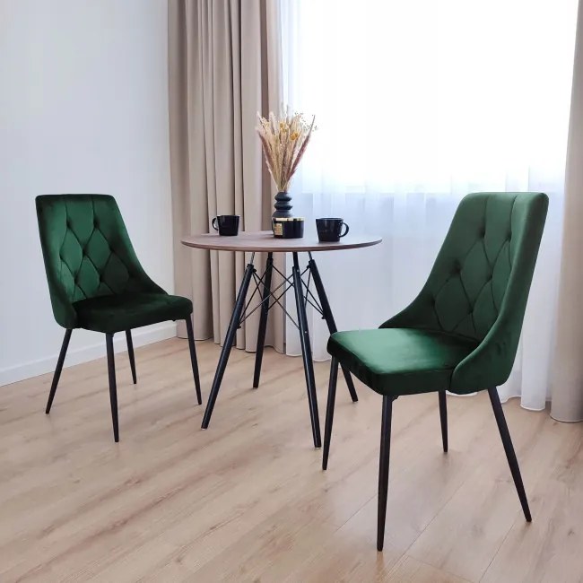 Jedálenská stolička LINCOLN zamatová, tmavozelená