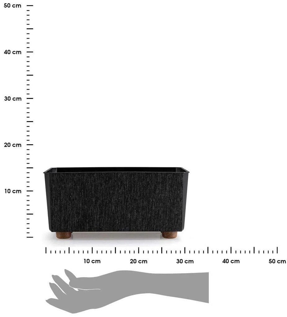 PLASTOVÝ KVETINÁČ SALVIA TX 28,5X17 CM ČIERNA