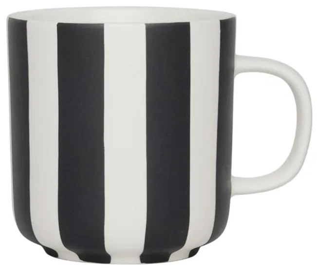 OYOY Kameninový hrnček Toppu White / Black 350 ml