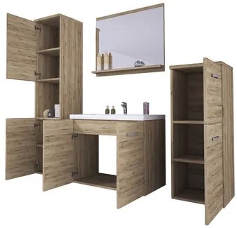 Kúpelňový nábytok Megasa I MDF (biela + biela vlna) (s batériou Economico BYU 020M). Vlastná spoľahlivá doprava až k Vám domov. 1104010