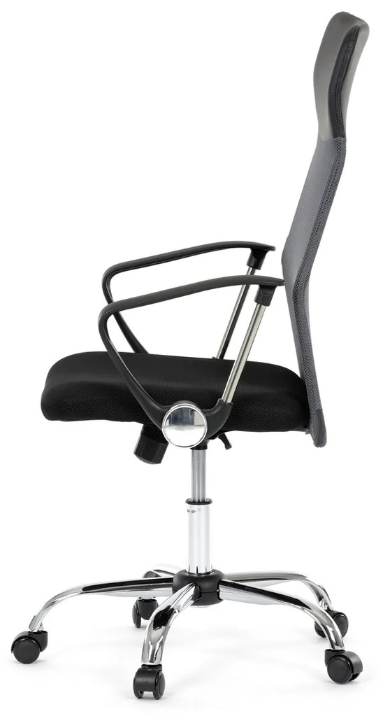 Autronic - Kancelářská židle s podhlavníkem z ekokůže, potah černá látka MESH a šedá síťovina MESH - KA-E305 GREY AKCE NOVINKA
