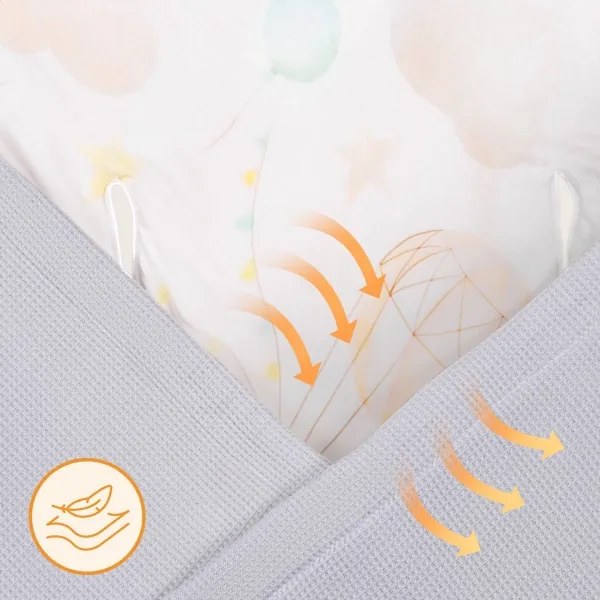 Lionelo - Zavinovačka do autosedačky TRAVEL SWADDLE 90x90 cm Sivý Balón