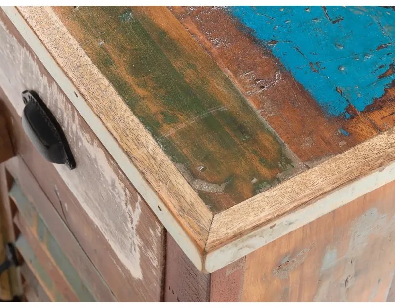 furniture-nabytek.cz - Masívna komoda Wakefield z recyklovaného dreva, lakovaná, viacfarebná – 182×45×90 cm