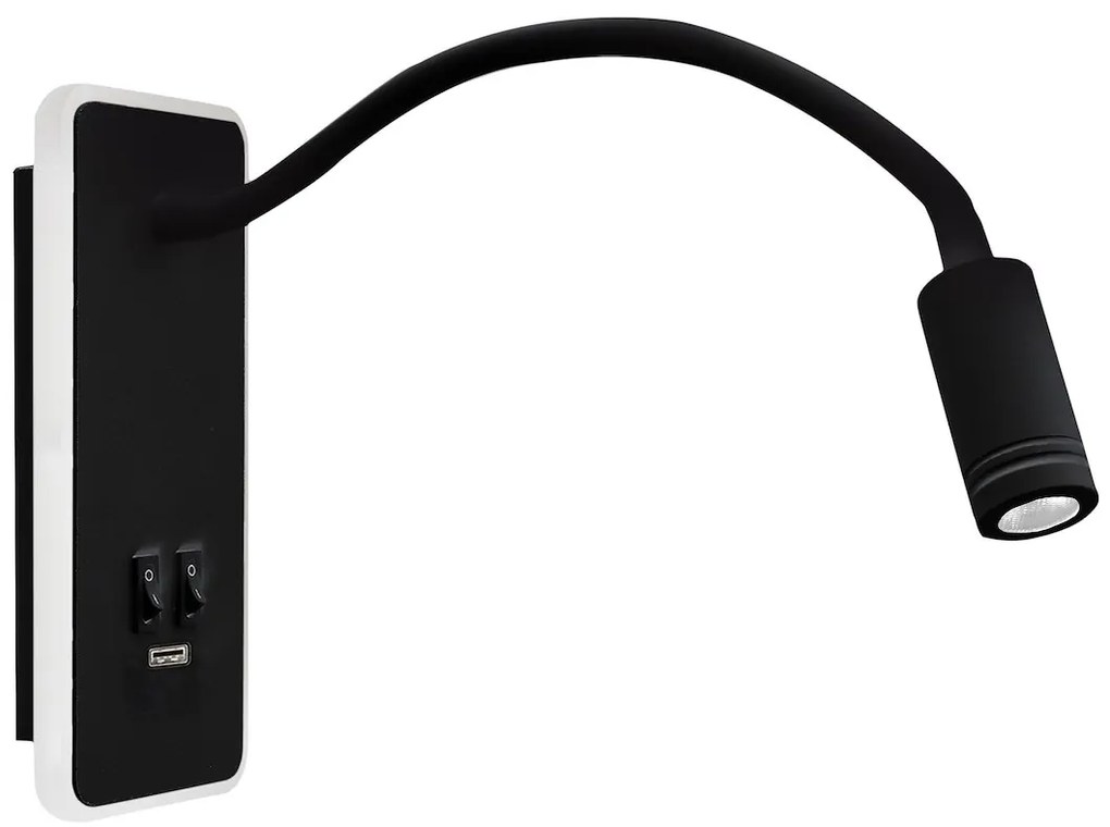 Nástenné LED svietidlo Base, 1x LED 8+2w, 4000k, b, vypínač