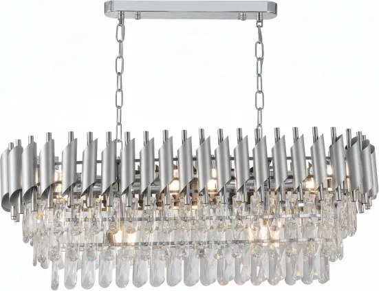 Brilagi - Závesný luster ECLIPSE na reťazi 10xE14/10W/230V 78x28 cm strieborný