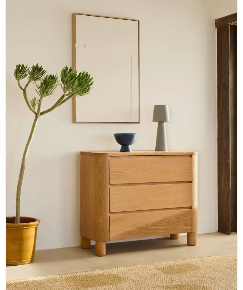 Komoda v dekore jaseňa v prírodnej farbe 120x80x40 cm Salaya – Kave Home