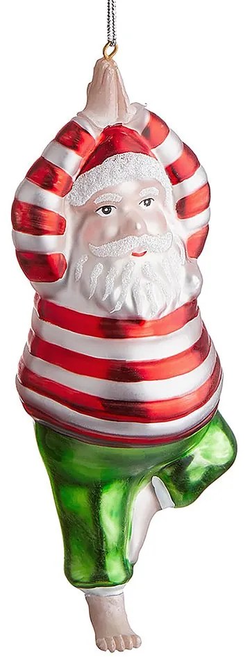 HANG ON Glas Ornament Yoga Santa -