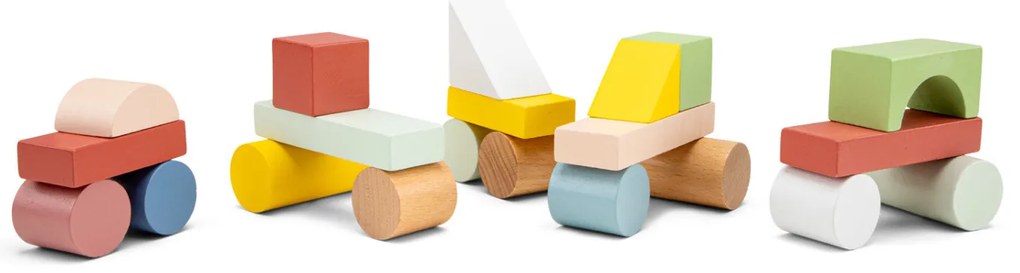 Drevené stavebné kocky - 100 ks