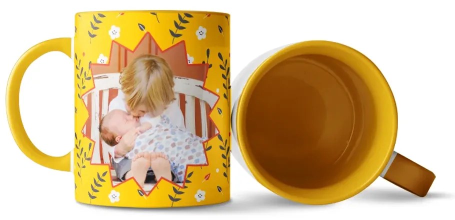 Sablio Hrnček s vlastnou potlačou, žltým vnútrom a uchom: 300 ml