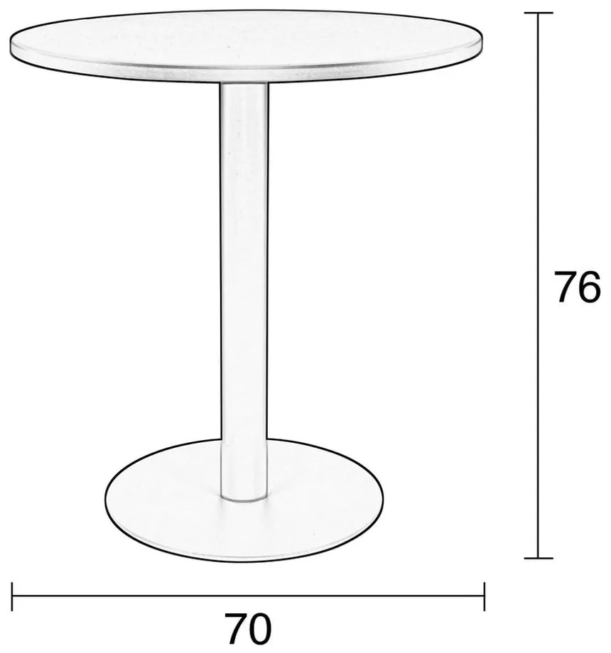 Kovový okrúhly jedálenský stôl ø 70 cm Metsu – Zuiver