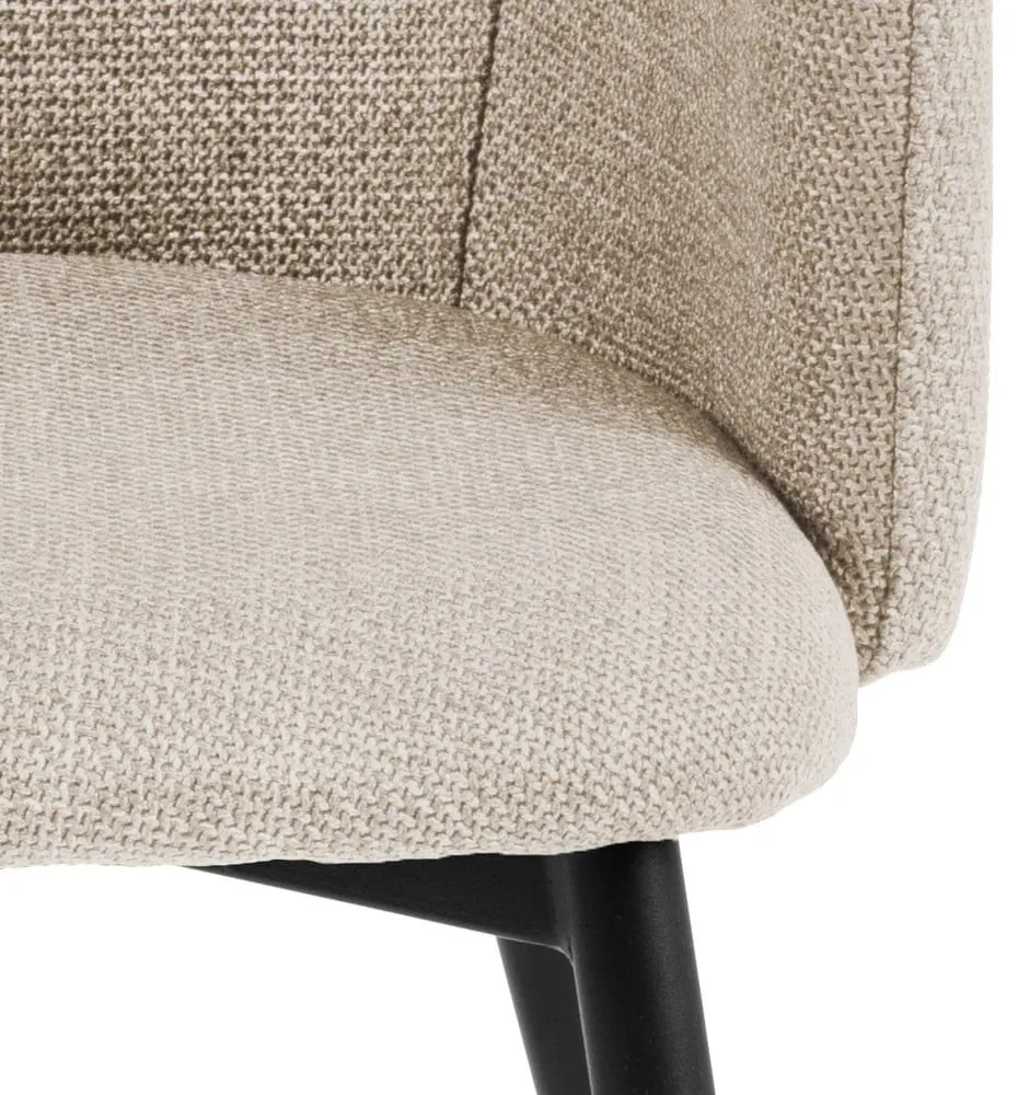 Krémovobiele čalúnené jedálenské kreslá v súprave 2 ks Ilsa – Actona