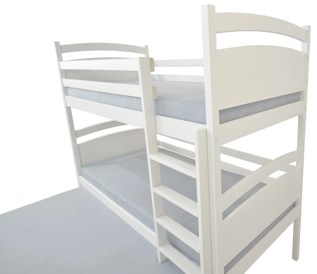 Wilsondo Poschodová posteľ s prístelkou Petra 2 90x200 - biela